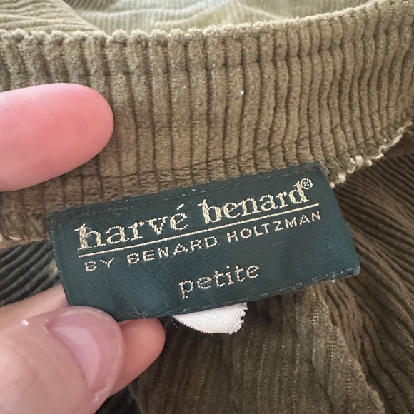 Vintage Harve Benard Petite Olive Green Button Up Corduroy Vest Sz M/L - Picture 8 of 8